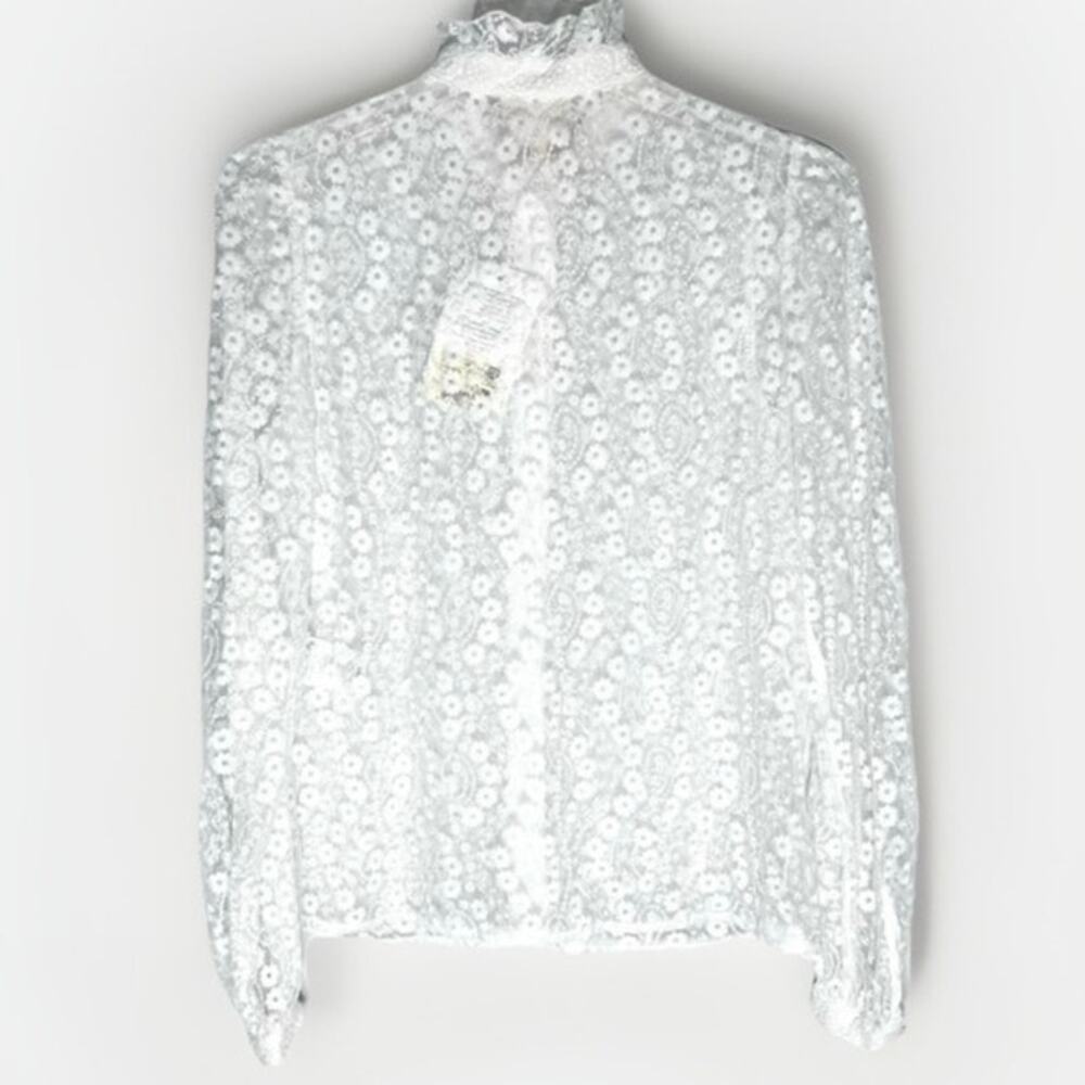 NEW Sezane Chemise Cathy  Broderie Button Front Top Sz 34 US XS/2 - Picture 7 of 9